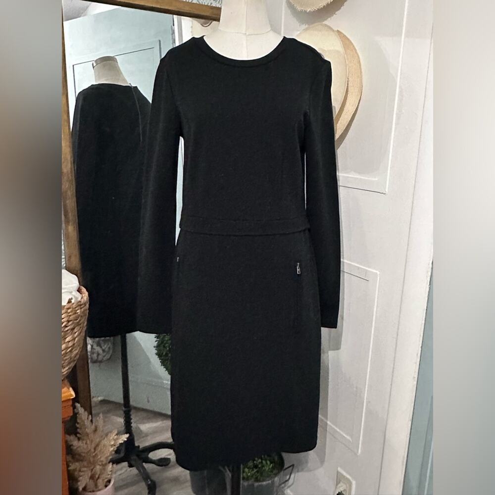Athleta Ponte Wanderer Zip Dress Black Long Sleeve - Picture 4 of 8